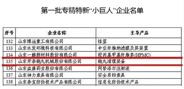 國家級榮譽 | 山東開泰入列“專精特新小巨人”企業(yè)國家隊