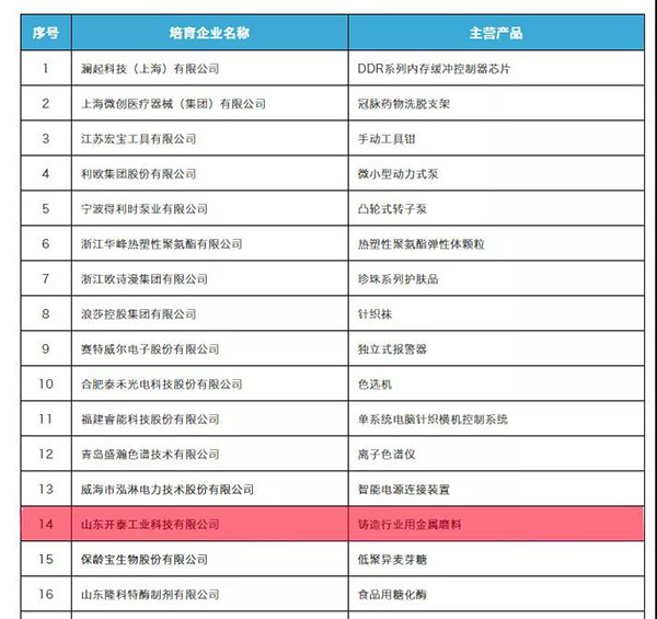 第三批制造業(yè)單項(xiàng)冠軍企業(yè)名單發(fā)布，山東開泰拿下國家級“單打冠軍”