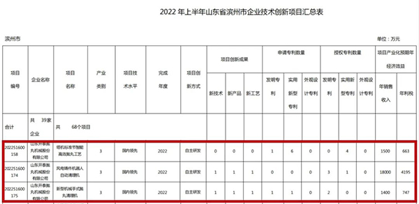 山東開泰三個項目入選2022年山東省第一批技術(shù)創(chuàng)新項目計劃